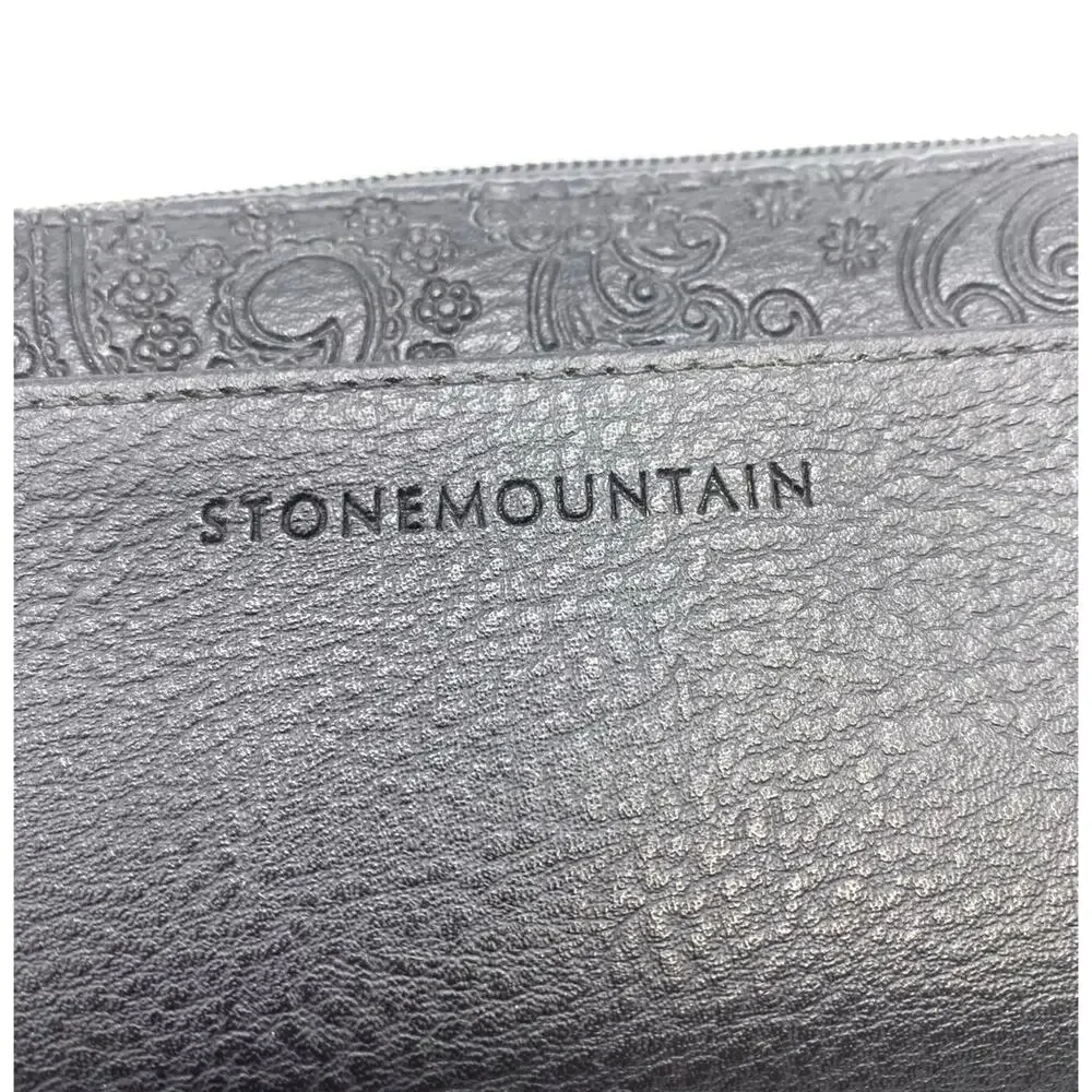 Stone Mountain Leather embossed paisley Wallet Wristlet‎